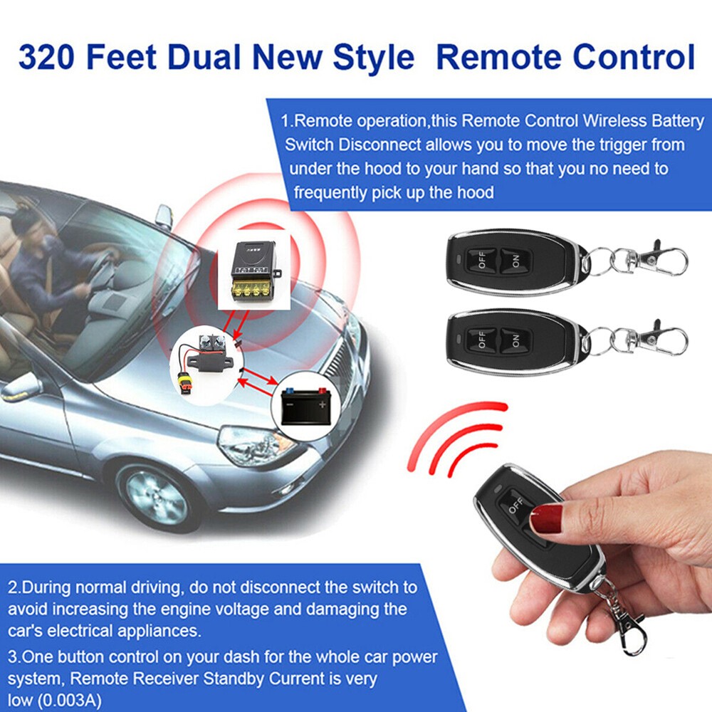 Car Battery Switch Disconnect Power Kill Master Isolator Cut Off Remote Control