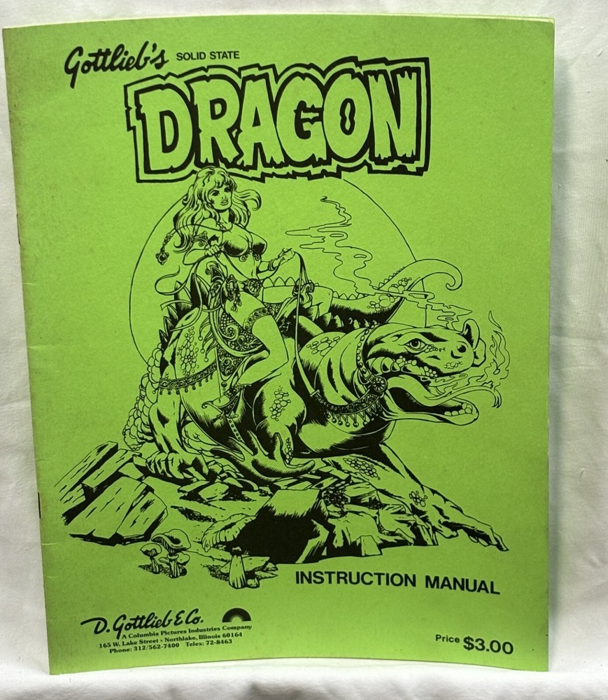 ORIGINAL-GOTTLIEB-DRAGON-INSTRUCTION MANUAL