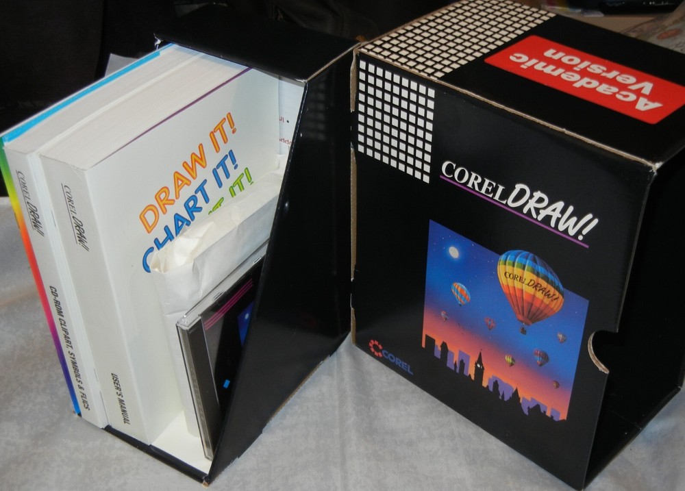 Corel DRAW! 3.0 Graphics Software CD 3.5 Box New in Box Complete Academic NOS