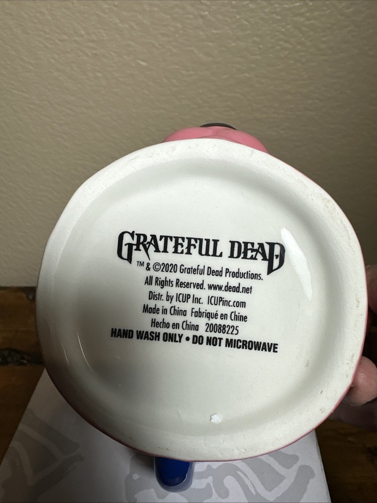 Grateful Dead Dancing Bear Ceramic Mug. Pink