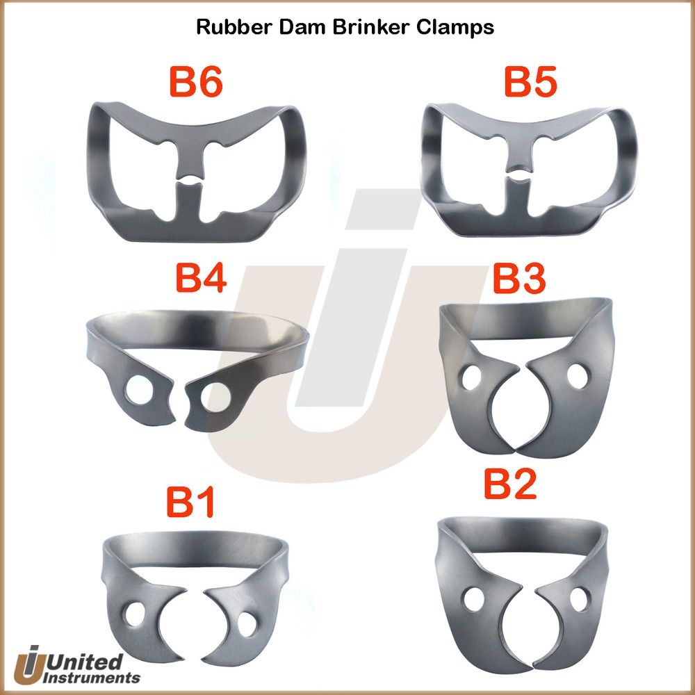 Endodontic Restoration Complete Kit Brinker Clamps Rubber Dam Forceps Tray Set