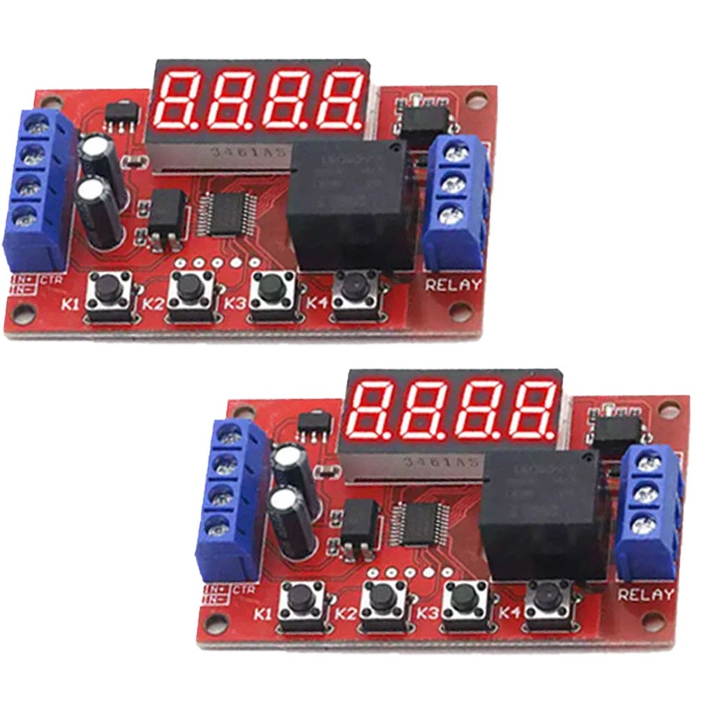 2Pc DC5V 10A Adjustable Time Delay Relay Module LED Digital Timer Control Switch