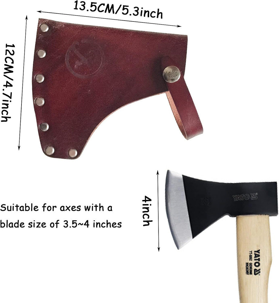 Leather Hatchet Axe Sheath Protector Tool - Head Cover with Leather