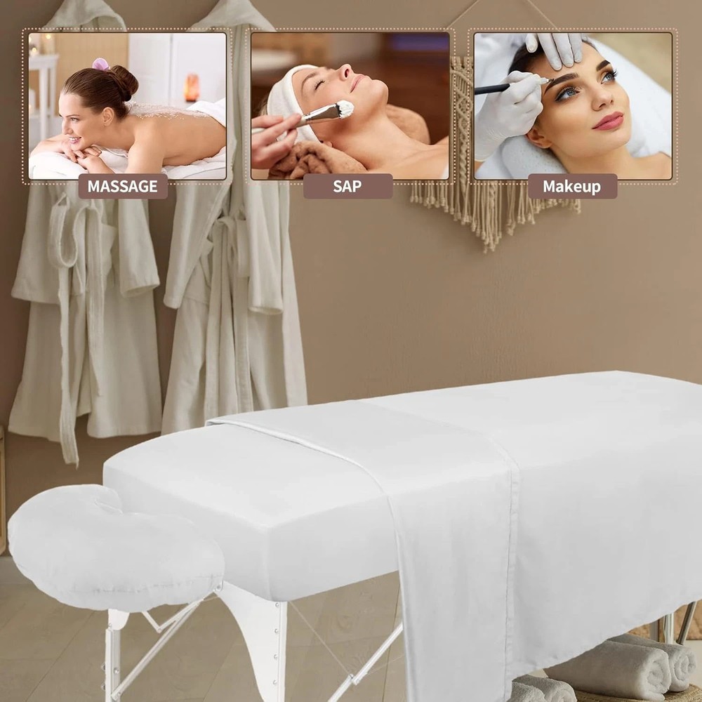 8 Sets Soft Microfiber Massage Table Sheets Set 3 Piece Set Includes Massage Tab