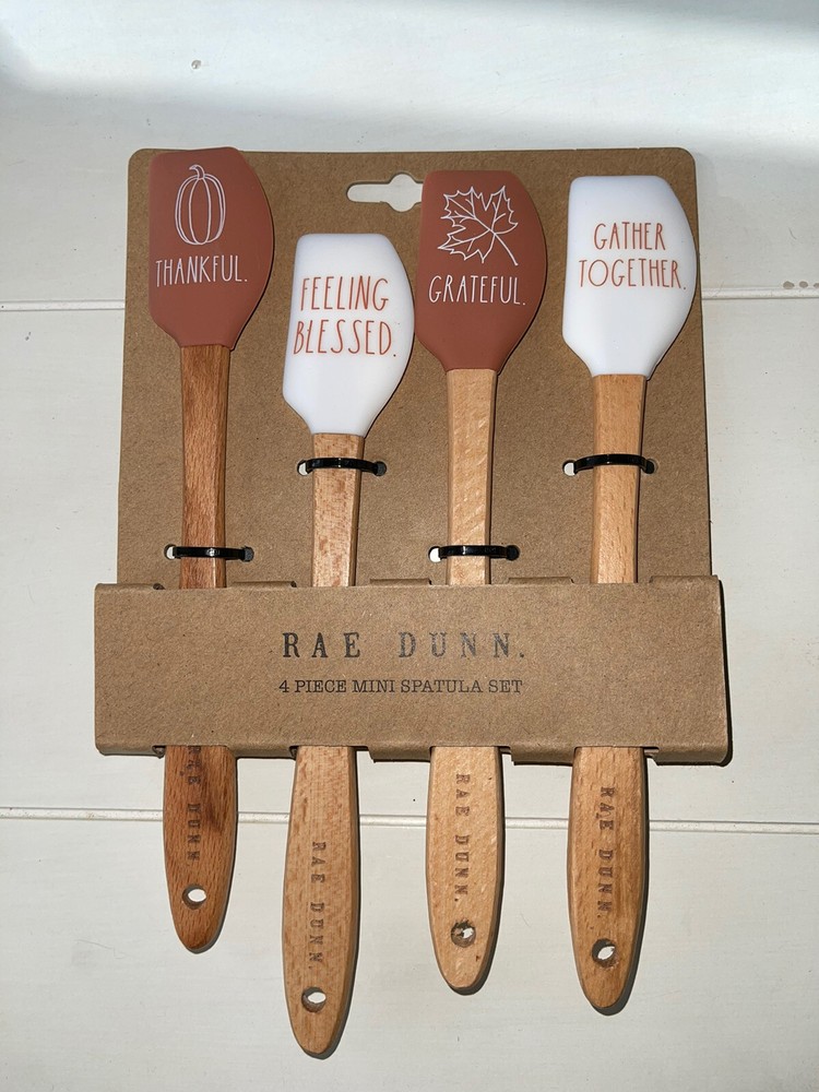 Rae Dunn Fall Thanksgiving 4 Piece Mini Spatula Set NEW 2020