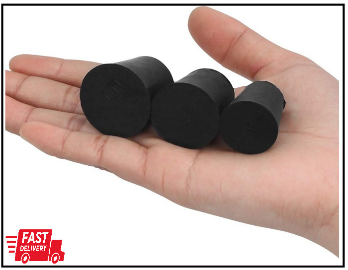 27 Pack (10 Assorted Sizes) 000# - 7# Tapered Lab Bungs Solid Rubber Stoppers