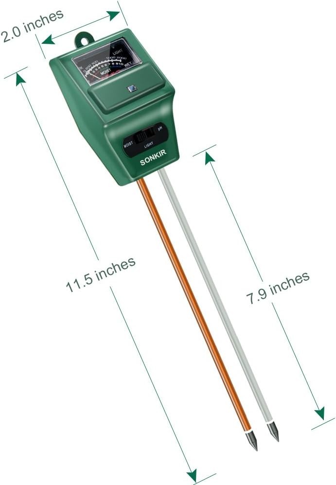 User-Friendly Soil pH Meter with Moisture & Light Testing – No Batteries Needed