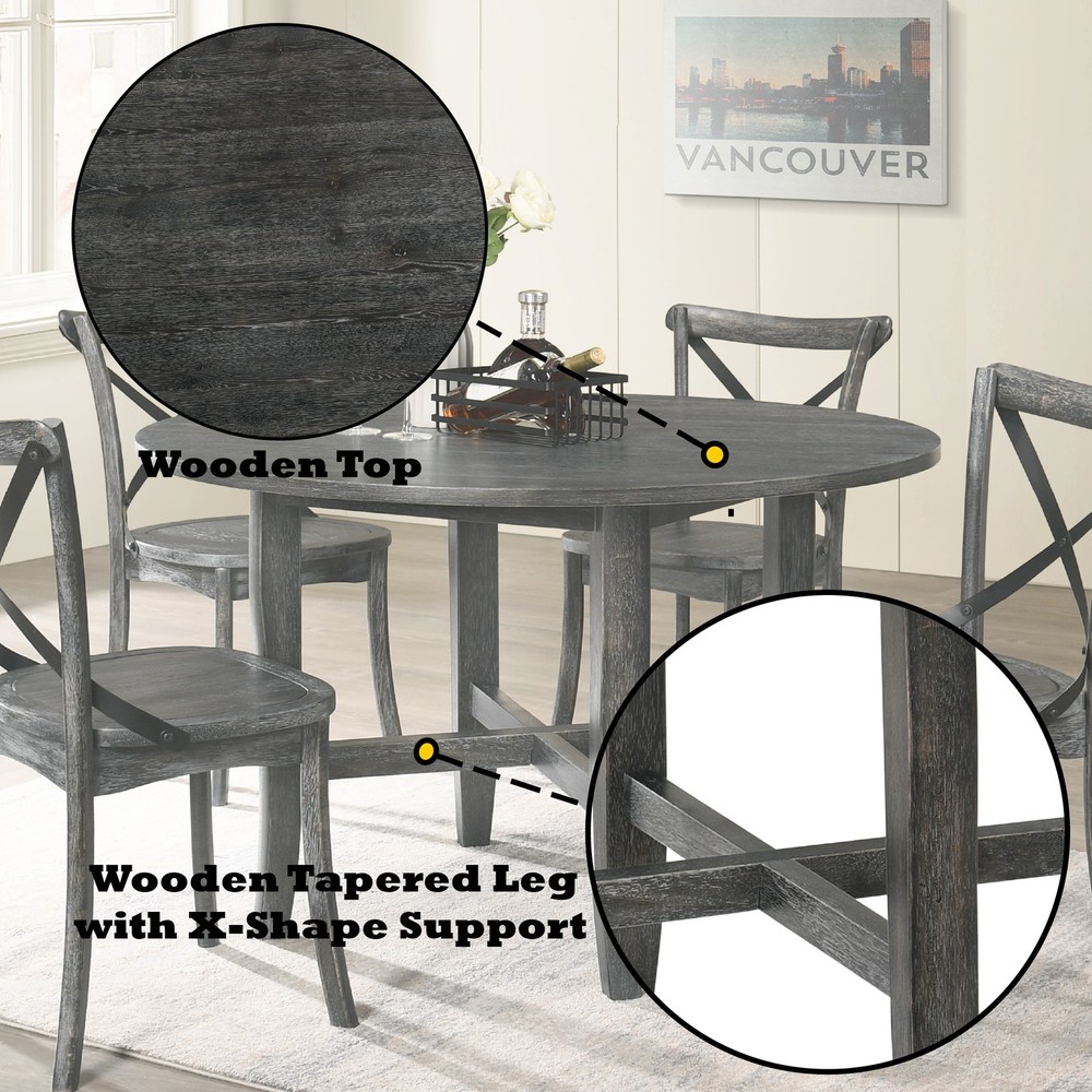 Kendric Rustic Gray Finish Dining Table