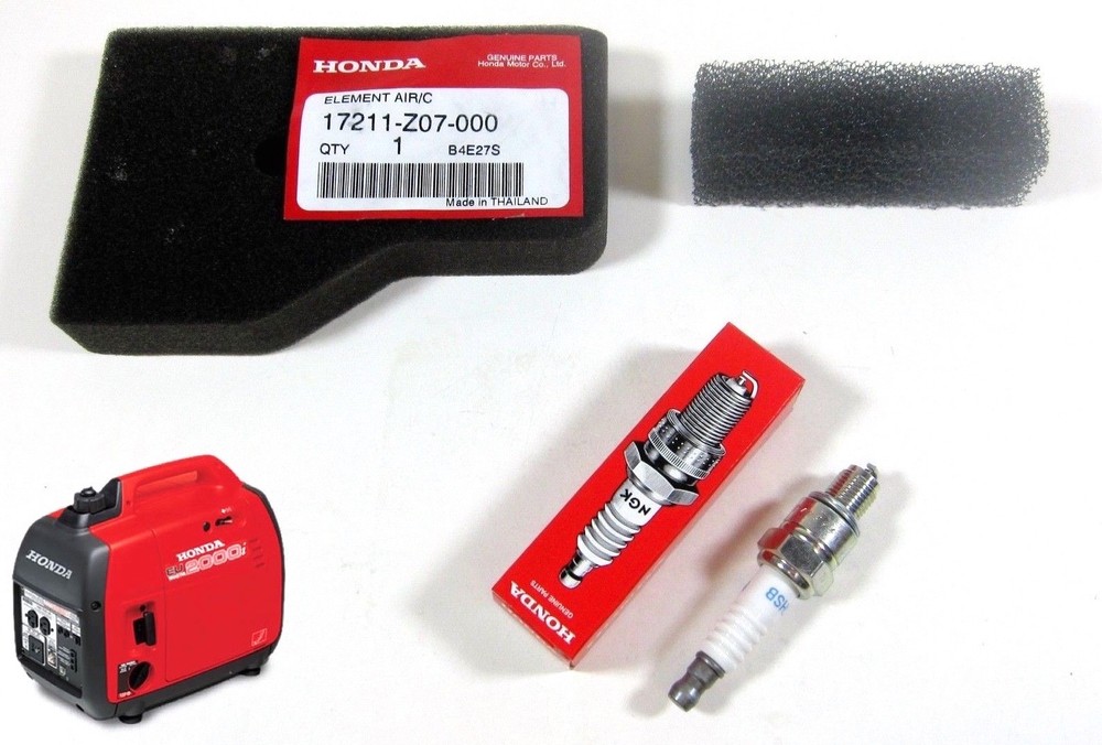 New OEM Honda EU2000i Generator Air Filter, Spark Plug, Tune Up Maintenance Kit