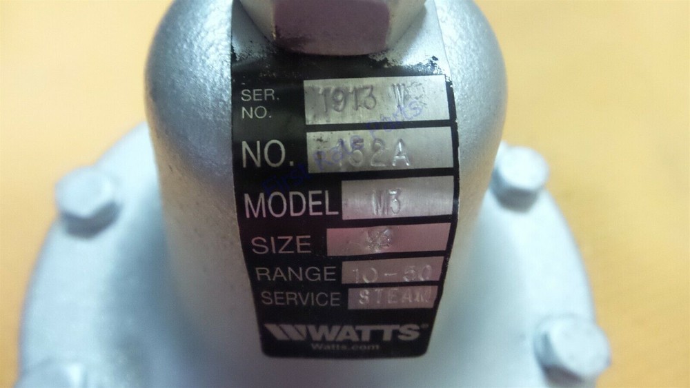 Watts 0830910 Pressure Regulator Valve 1/2 152A 10-50 Steam Reducing PSI 1/2in