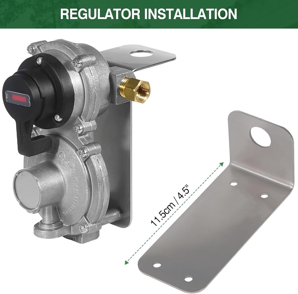 2-Stage Automatic Changeover LP Propane Gas Regulator with Two 18" RV