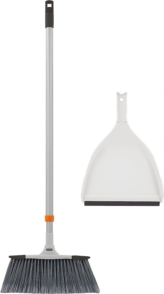 Superio Slim Angle Broom with Dustpan with Extendable Handle 53" Long