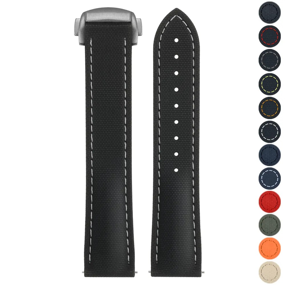 Sailcloth FKM Hybrid Strap  with Deployant Clasp