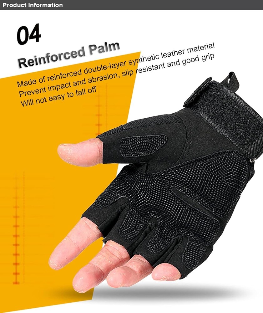 Knuckle Protection Fingerless Workout Training Gloves