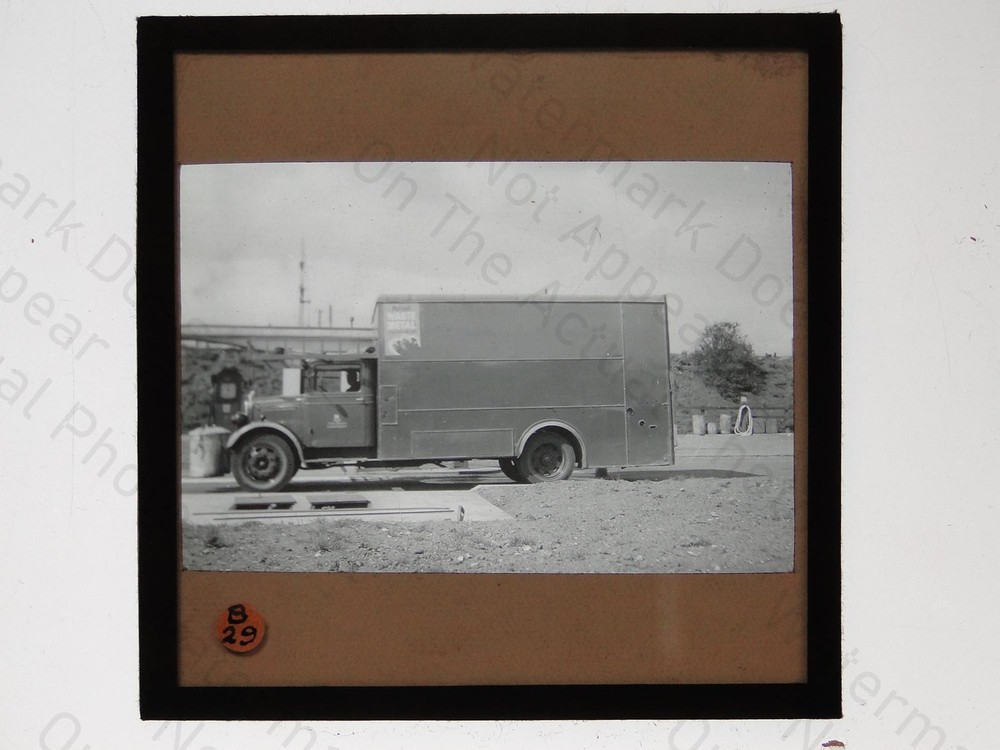 Edinburgh Rubbish Collection Lorry Lantern Slide c1930s