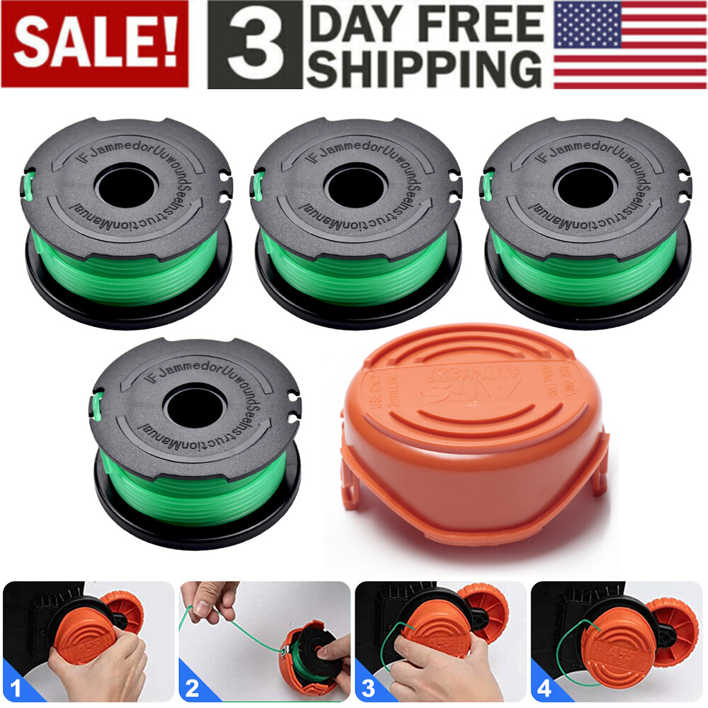 For Black & Decker GH3000, SF-080 Grass Trimmer Replacement Spool Line With Cap