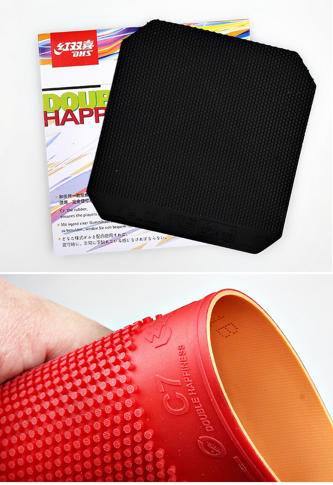 DHS C7 Medium long Pips-out Table Tennis Rubber/Sponge, Defend/Loop/Spin, AUD