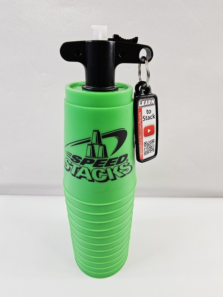 Speed Stacks Cup Stacking Set: StackMat & 12 Cups w/ Holder Green NO TIMER