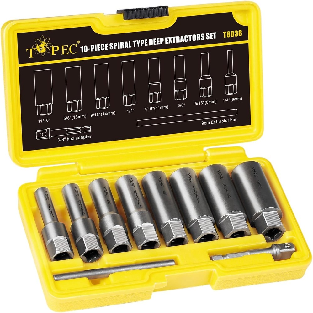 Professional 10-Piece Bolt Extractor Set
