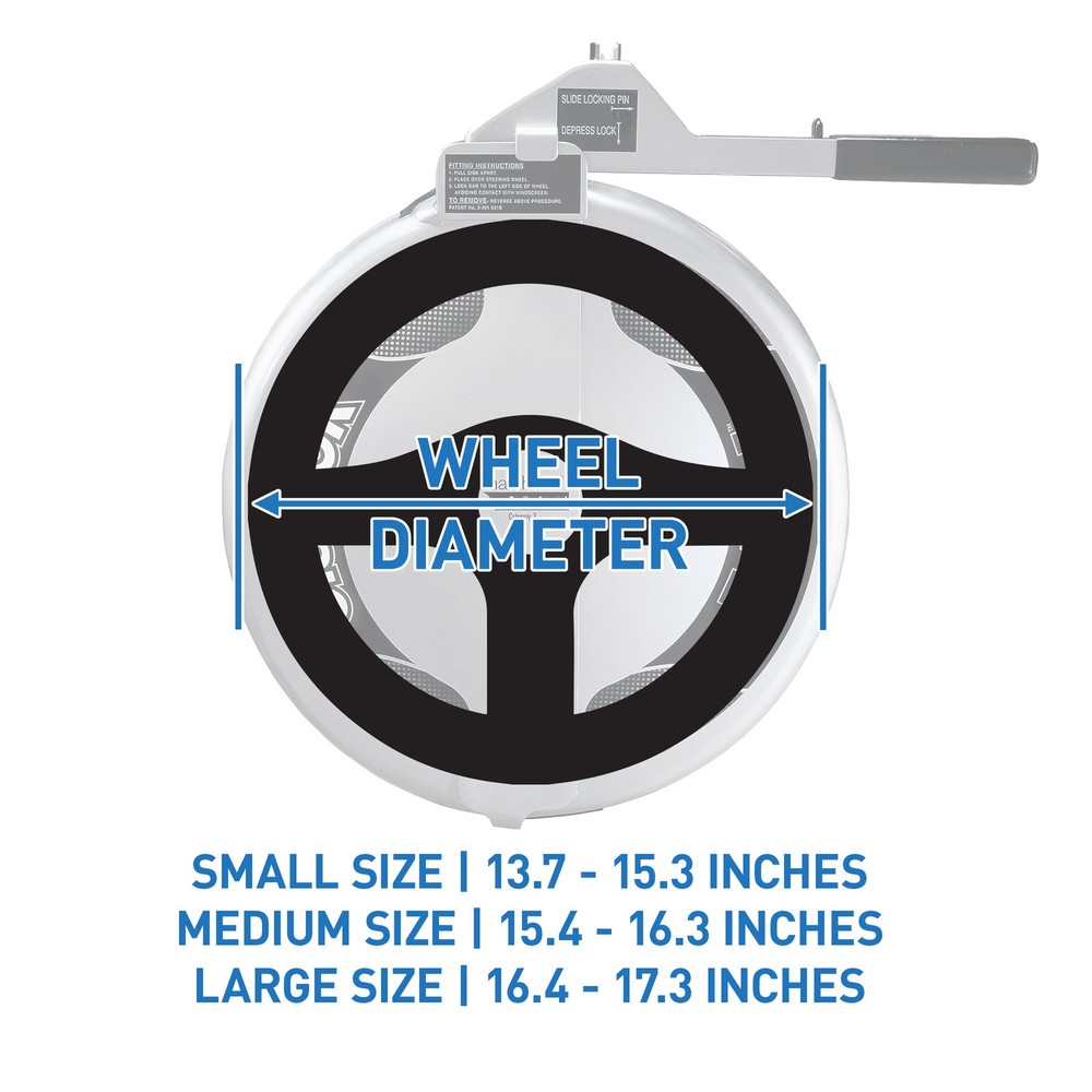 Disklok Security Device - Steering Wheel Lock - Silver - Thatcham Approved