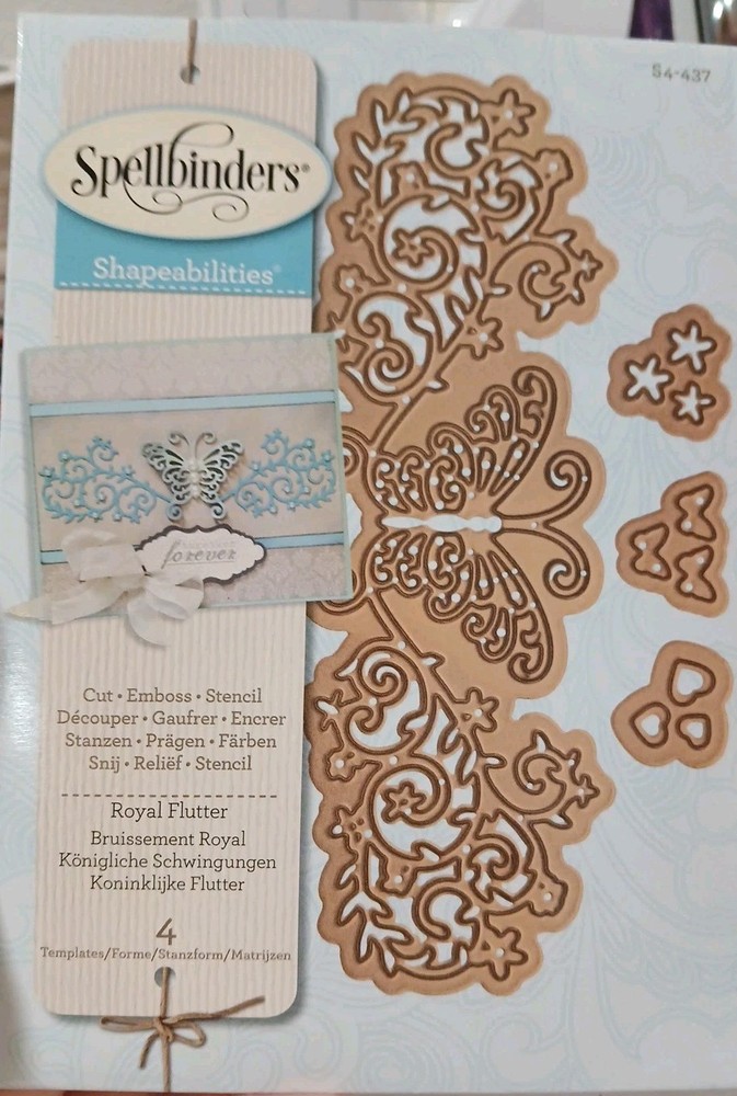 Spellbinders Shapeabilities Royal Flutter Die 4 Templates