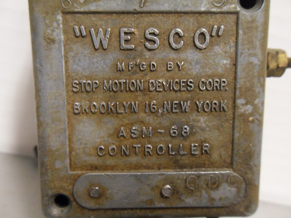 VINTAGE WESCO STOP MOTION DEVICES CORP DEVICE ASM-68 CONTROLLER