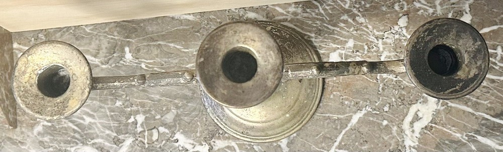 Vintage Silver Plated Three Branch Candleholder