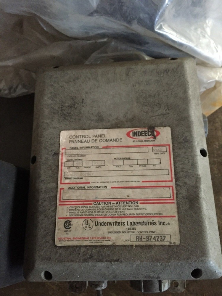 Indeeco Heater Control Panel 874Z-100000U