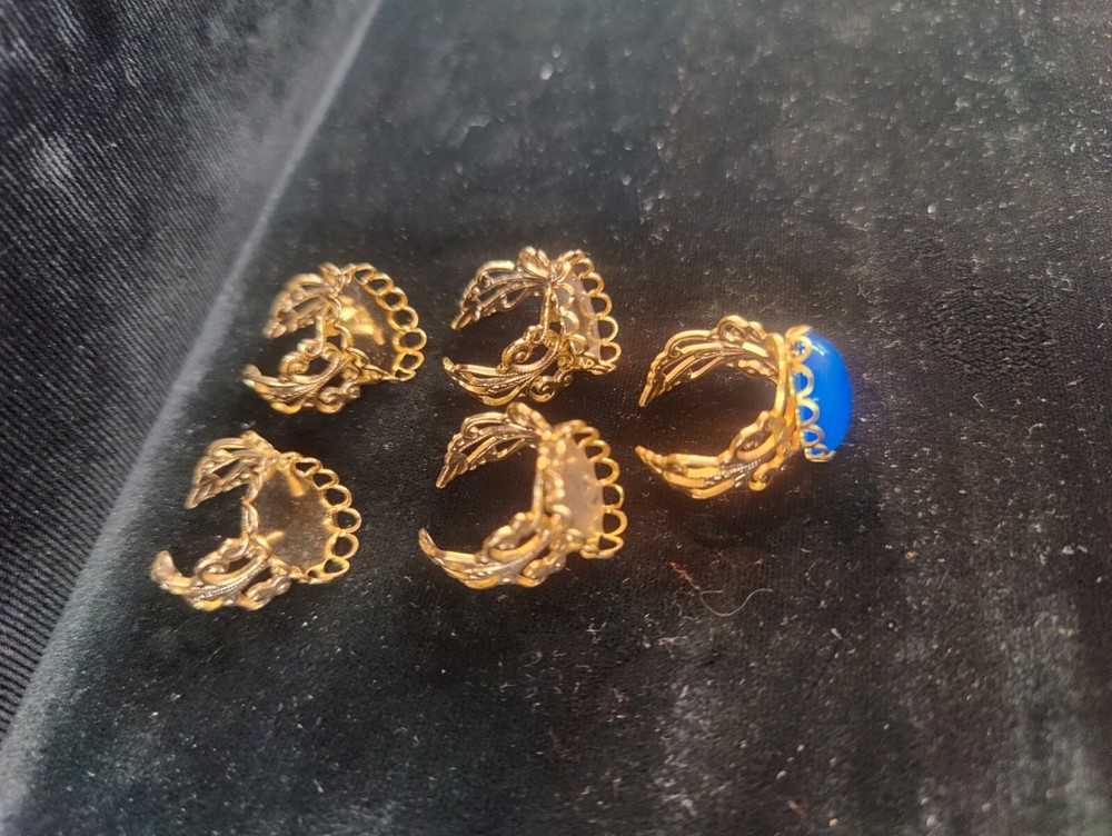 5pcs 13x18mm Cabochon Ring Settings Gold Plated