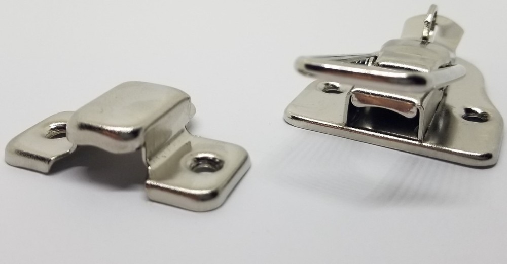 3" Nickel Plated Locking Drawbolt lock WITH PADLOCK LOOP jewelry small latch ant