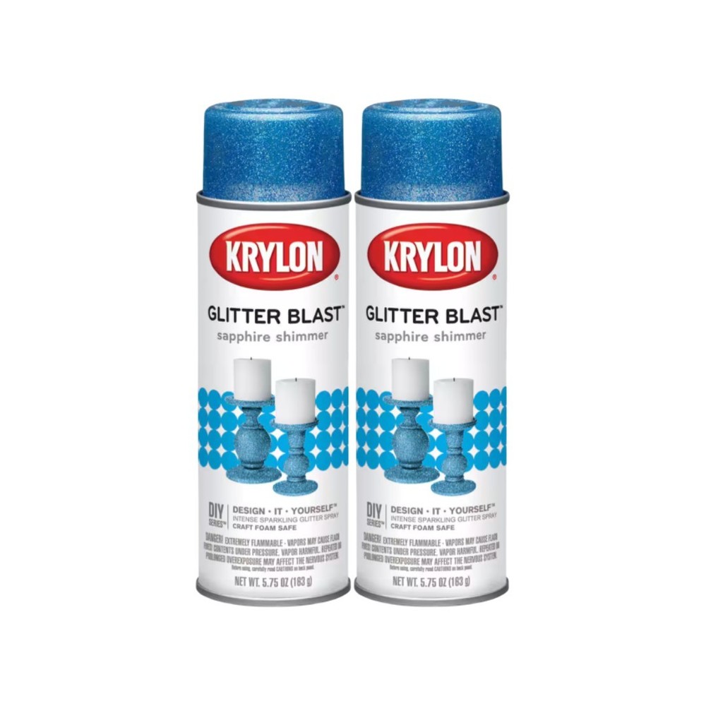 KRYLON 3814 -- Glitter Blast Sapphire Shimmer 5.75 oz 2 Pack