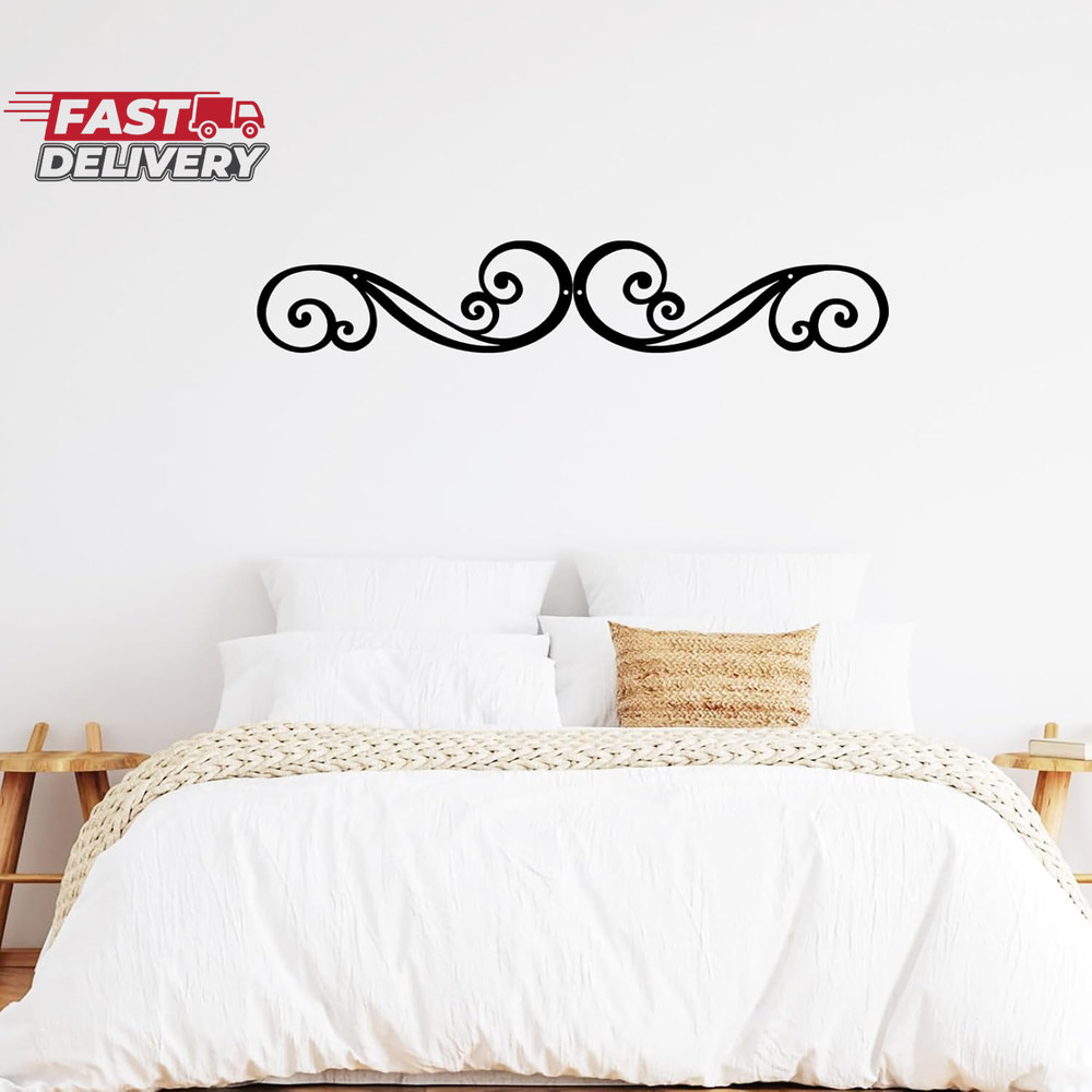 Metal Scroll Wall Art Decor Rustic Iron Wall Scroll Decorations Pair Scroll for
