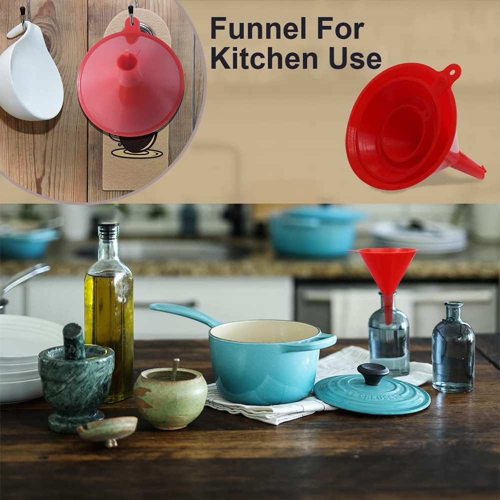 4PCS Funnel Set Kitchen & Auto Multi Size Stackable Bottle Filling Kit