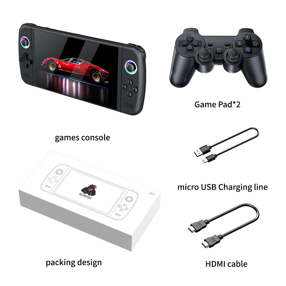 M27 Retro Handheld Game Console,7-inch IPS Screen Portable Android Gaming Han...