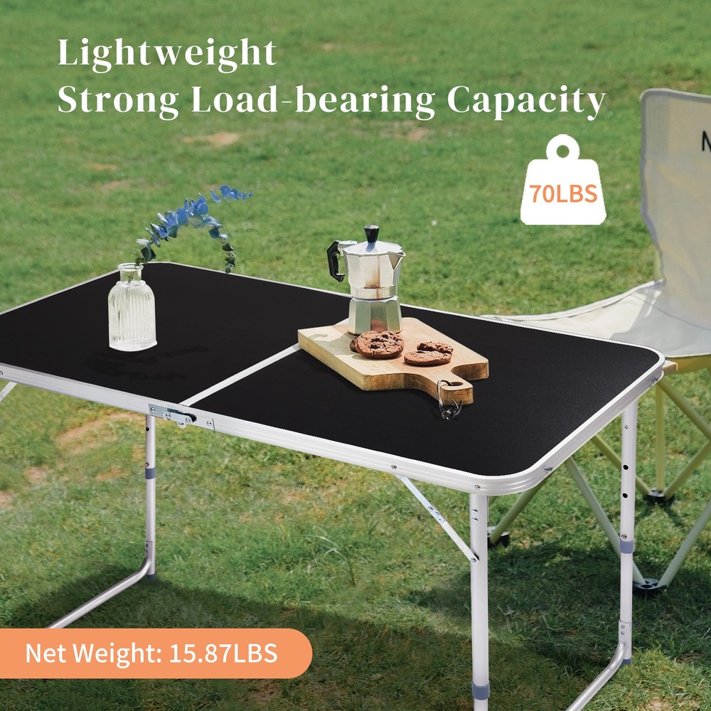 4Ft Portable Multipurpose Folding Table Black Hot Sale