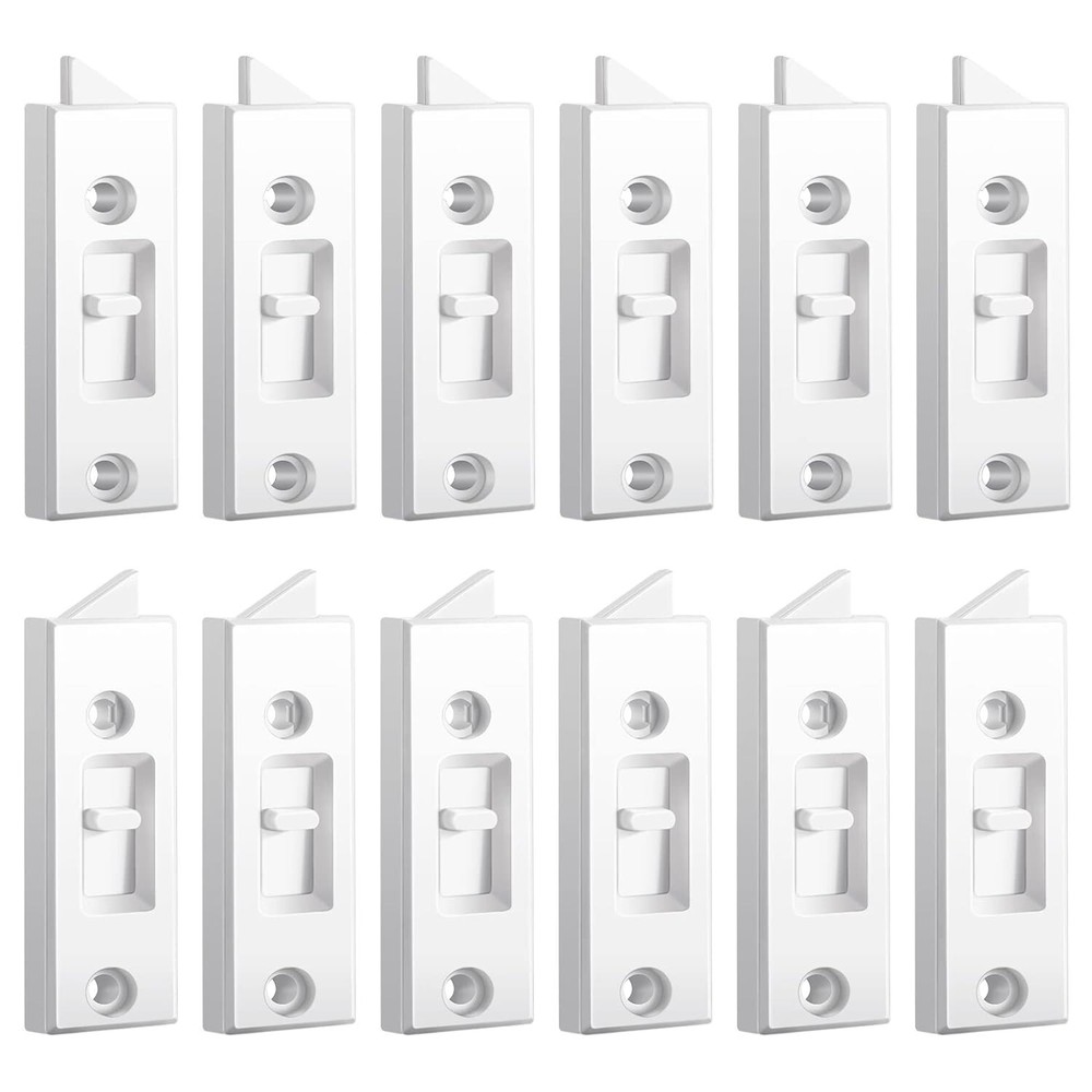 Easy-Install Plastic Window Latch Locks - 12 Pieces for Quick Replacement
