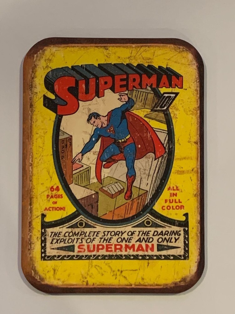 SUPERMAN COMIC COVER MAGNET 2.5” X 3.5” ROUNDED CORNERS