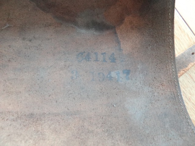 Authentic WWI WW2 Brown Leather Leggings Named