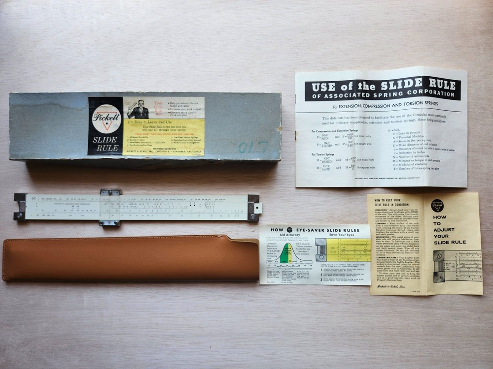 Pickett 1025 Helical Spring Design Side Rule, Full Documentation & Box