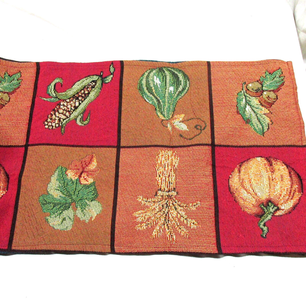 Fall Theme Tapestry Rectangle Table Runner Thanksgiving Decor 70" x 12.5