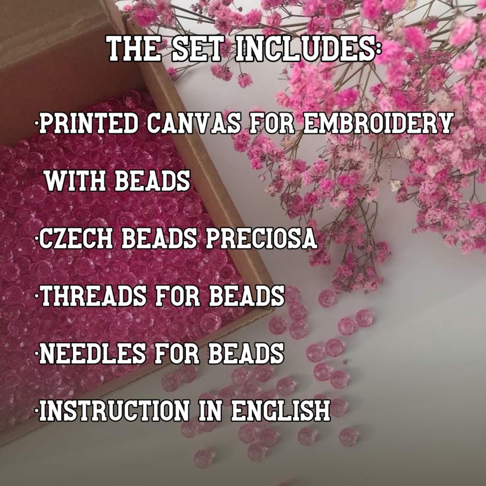 Bead embroidery kit needlepoint DIY Beadwork stitching Two white peacock Beading
