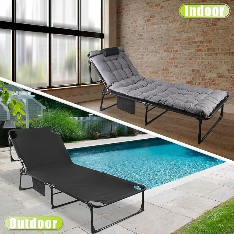 Portable Folding Camping Cot Tri-Fold Design Easy Setup Compact Durable Bed New
