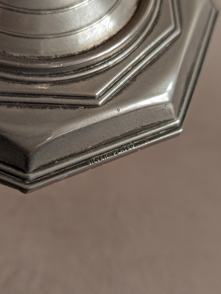 Grenadier Silver Plated Octagonal Candlestick Holder Vintage Antique