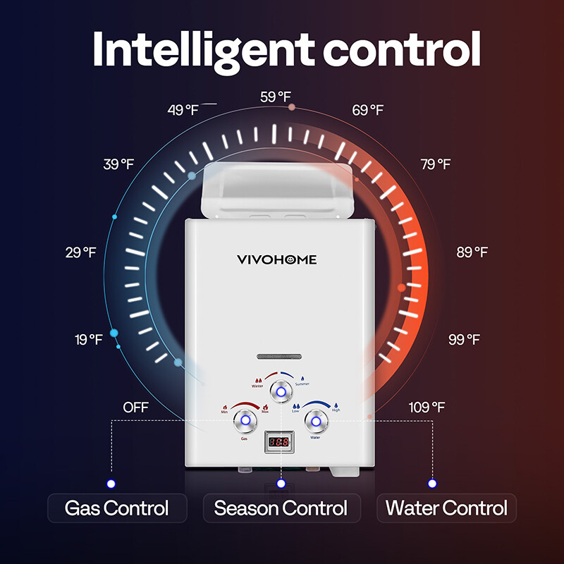 Portable LPG Propane Gas Hot Water Heater 6L Tankless Instant Boiler Outdoor RV