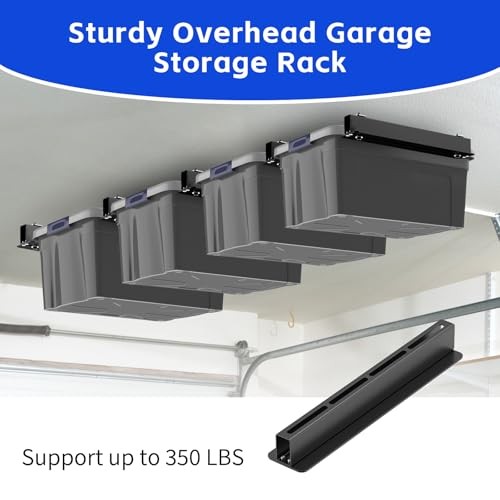 5 Pack Overhead Storage Bin Rack, Ceiling Racks for Utility Bins 4 Bins