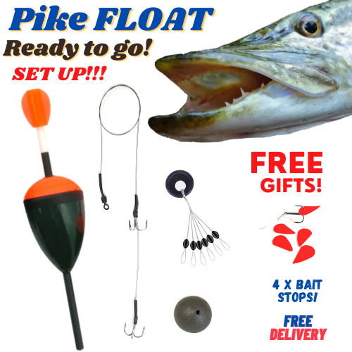 Pike Fishing Float Kit Set Including PIKE Trace Rig Float Weight READY TO GO!