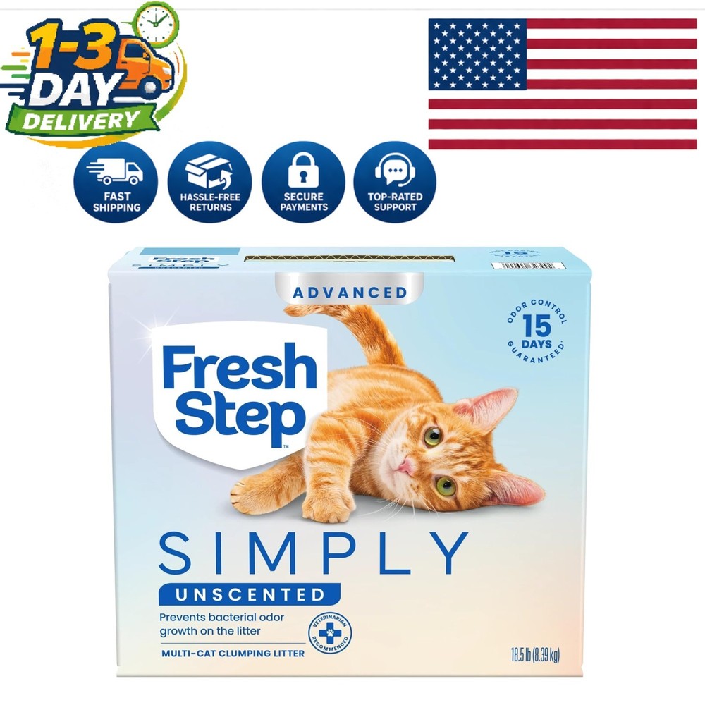 Advanced Unscented Clumping Cat Litter 18.5lb – Compatible with Automatic Boxes