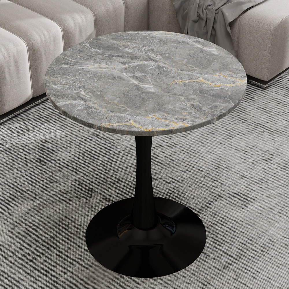 27.6-inch black coffee table, mid-century modern style dining table, accommoda