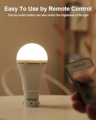 USB Rechargeable Light Bulbs with Remote, 4 Light Modes + Timer, 2 Pack White
