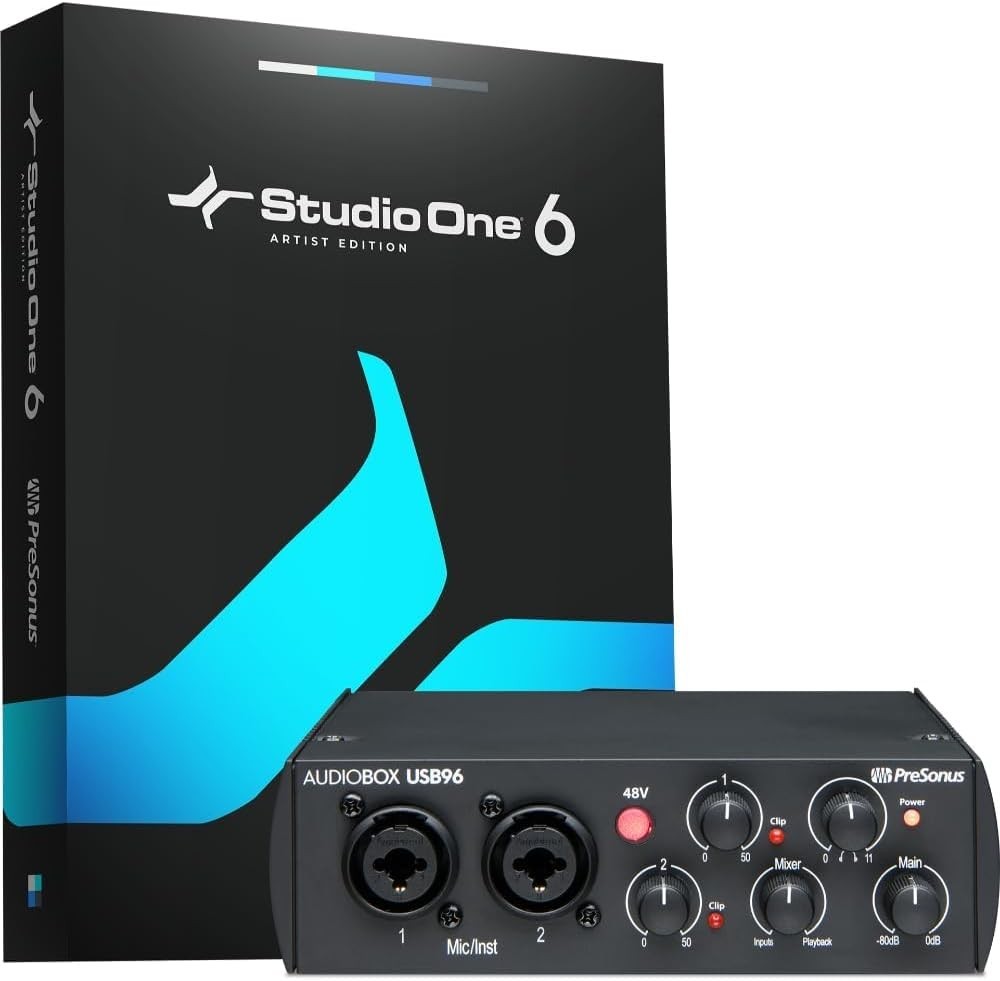 USB Audio Interface 2-Channel Recording Software Studio One Ableton Compatible